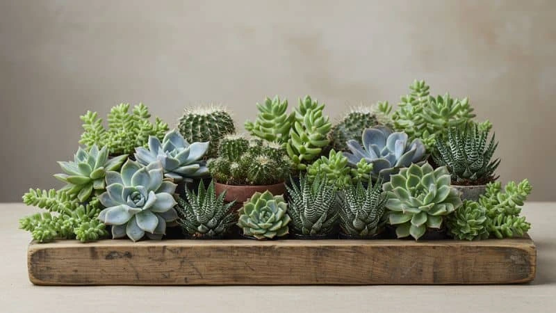 Suculentas em tray decorativo para equilibrar ambientes internos