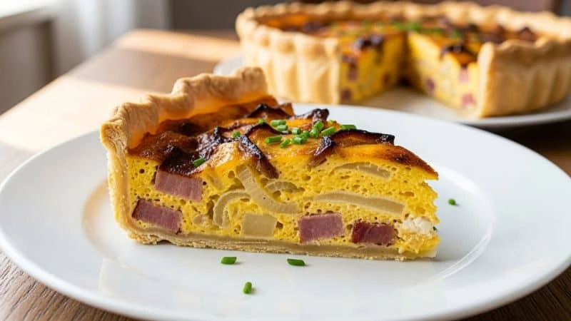 Quiche tradicional com recheio cremoso